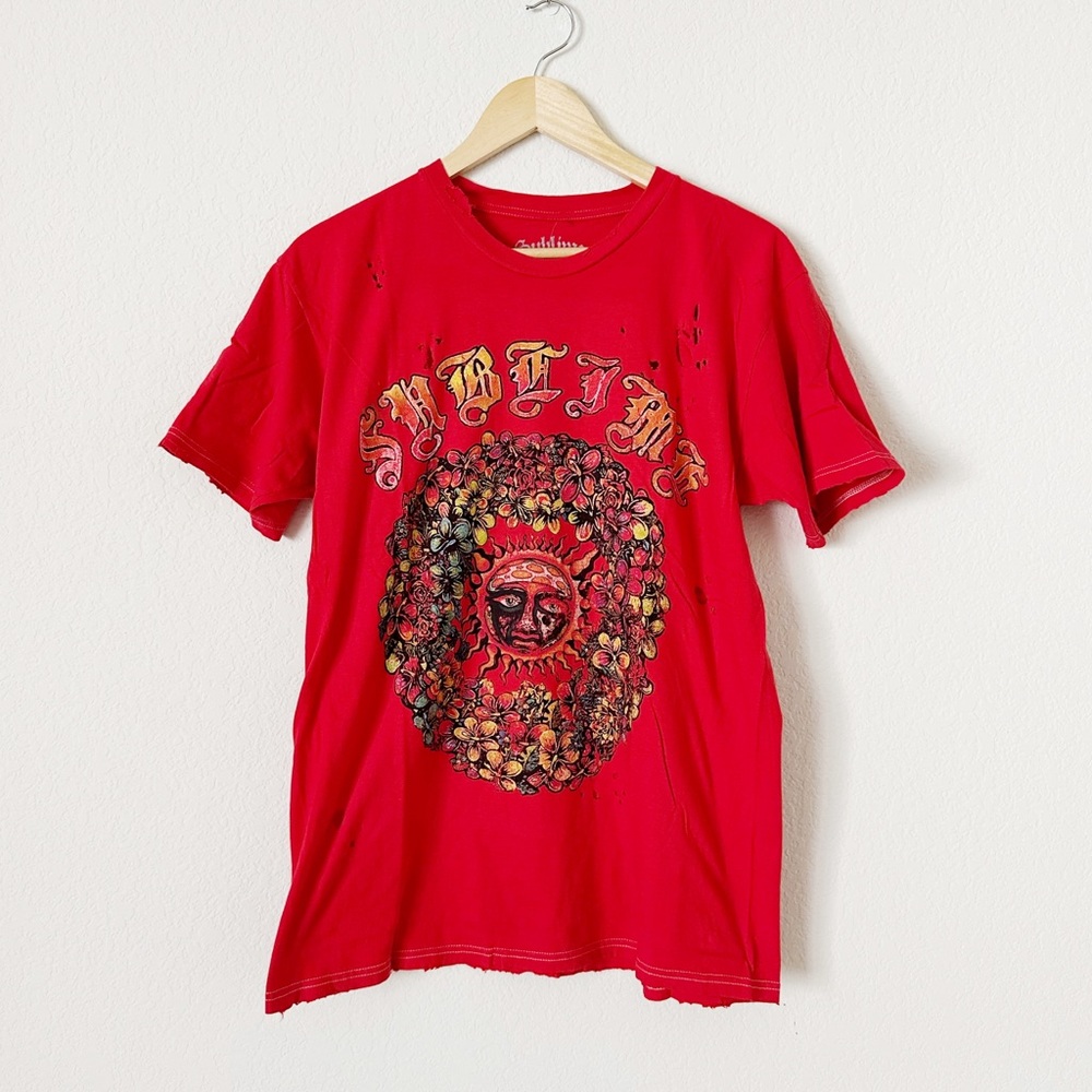 NEW Sublime Distressed Red Graphic T-Shirt